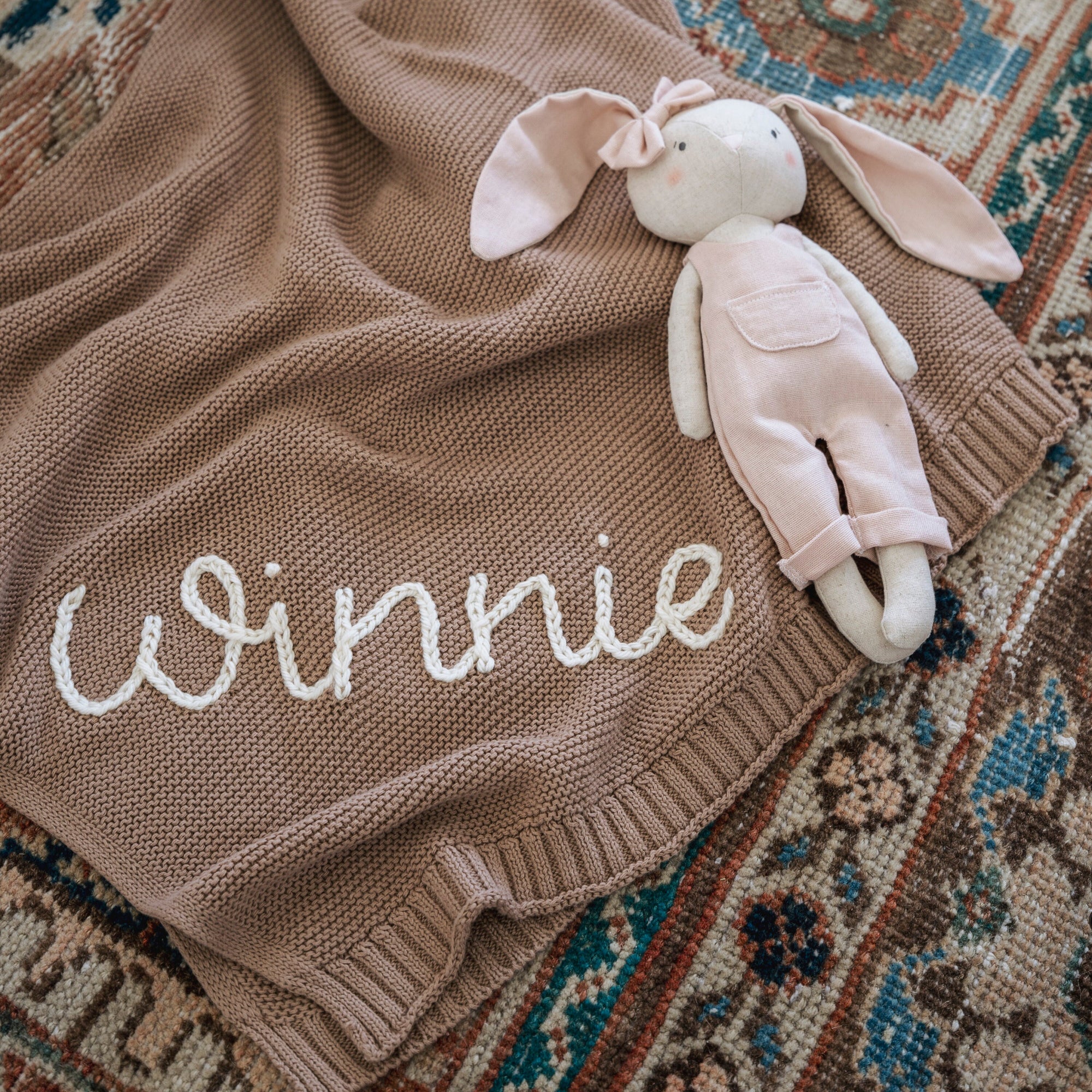 Personalised Knitted Name Blanket