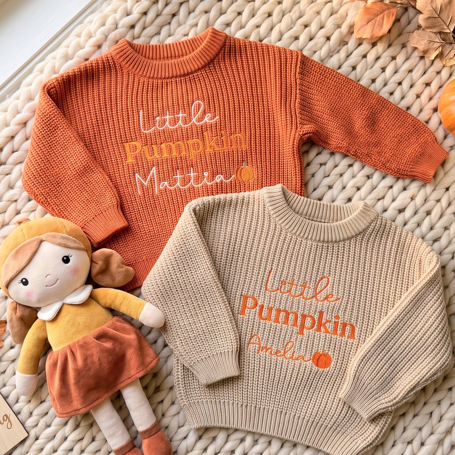 Halloween Embroidered kids name sweater