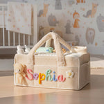 Personalized Plush Baby Organizer Basket