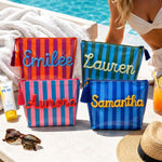 Personalized Makeup Bag | Custom Chenille Name Cosmetic Pouch | Bridesmaid Gift & Travel Toiletry Bag