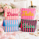 Personalized Makeup Bag | Custom Chenille Name Cosmetic Pouch | Bridesmaid Gift & Travel Toiletry Bag