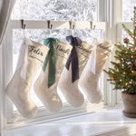 Personalized Bow Christmas Stocking – Embroidered Name