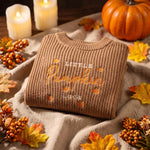 Personalized Little Pumpkin Sweater — Hand Embroidered Baby & Toddler Knit