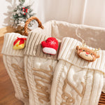 Custom Name Knitted Stockings, Large 18” Embroidered Customized Stocking -A