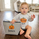 Name Embroidered Halloween Candy Basket | Personalized Trick or Treat Bucket