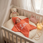 Personalized Crochet Baby Star Suit – Hooded Newborn Outfit with Name