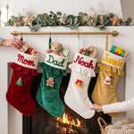 Personalized Velvet Ruffle Christmas Stocking – Embroidered Name