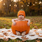 Personalized Pumpkin Baby Beanie | Embroidered Name Fall Knit Hat