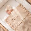 Floral Personalized Baby Blanket – Custom Name Knit Blanket, Soft Newborn Gift