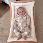 Floral Print Hooded Knit Romper for Baby – Zip-Up Long Sleeve Fall & Winter Baby Outfit