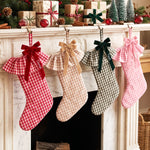Personalized Gingham Bow Christmas Stocking
