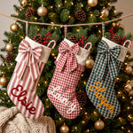 Personalized Bow Christmas Stocking – Embroidered Name