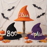Personalized Halloween Witch Hat | Hand-Knit Name Kids Witch Hat