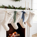 Personalized Bow Christmas Stocking – Embroidered Name