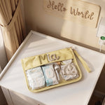 Personalized Baby Diaper Pouch – Custom Name Organizer Bag, Travel Diaper Clutch, New Mom Gift