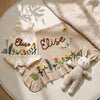 Hand Embroidered Floral Baby Girl Romper Dress – Custom Name Knit Outfit, Newborn Gift
