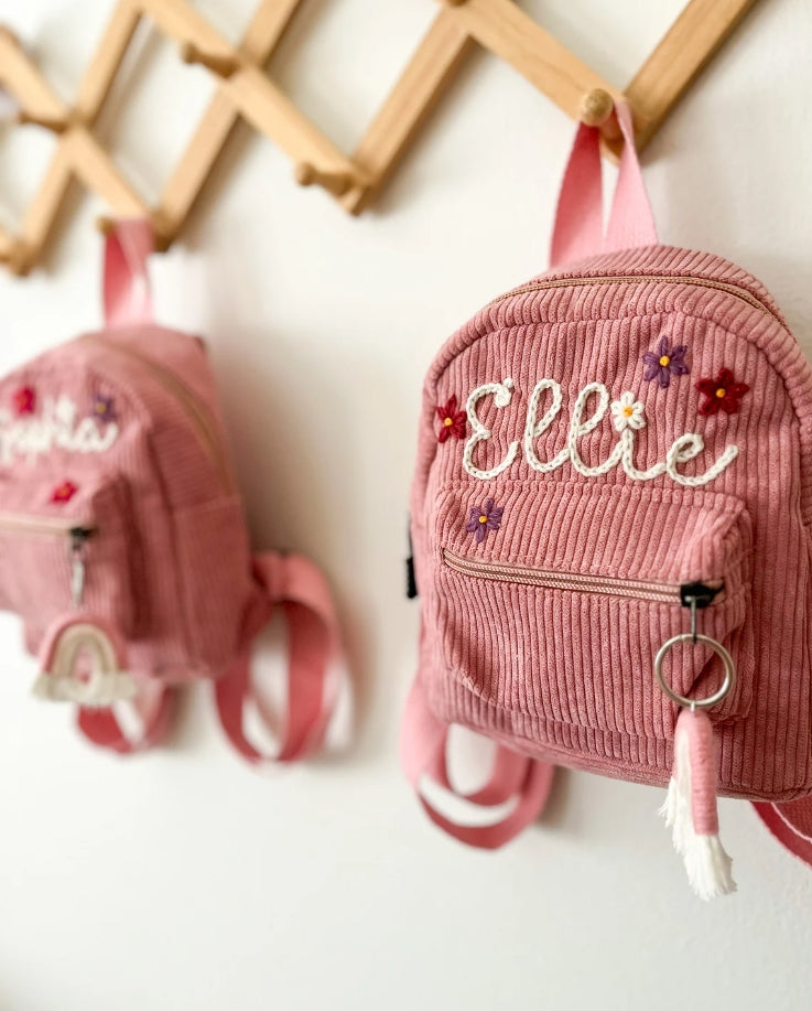 Rose embroidered mini backpack online