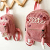 Hand embroidered personalised kids mini backpack