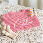 Personalized Baby Name Sweater – Custom Embroidered Knit Sweater, Toddler Outfit, Baby Gift