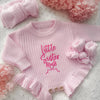She’s here baby knit frill leg romper