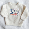 Custom Edmonton Hockey Baby Sweater, Toddler Romper Sports Outfit, Child Hockey Sweater, Football Baseball Soccer Golf Sports Team Baby Gift