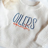 Custom Edmonton Hockey Baby Sweater, Toddler Romper Sports Outfit, Child Hockey Sweater, Football Baseball Soccer Golf Sports Team Baby Gift