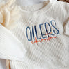 Custom Edmonton Hockey Baby Sweater, Toddler Romper Sports Outfit, Child Hockey Sweater, Football Baseball Soccer Golf Sports Team Baby Gift