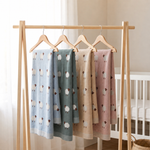 Knit Sheep Baby Blanket, 100% Cotton Nursery Blanket, Soft Newborn Swaddle Gift
