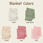 Floral Personalized Baby Blanket – Custom Name Knit Blanket, Soft Newborn Gift