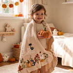 Hand-Embroidered Halloween Name Blanket
