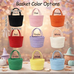 Personalized Halloween Rope Basket | Hand-Knit Name Trick-or-Treat Bucket