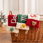 Custom Name Knitted Stockings, Large 18” Embroidered Customized Stocking -B