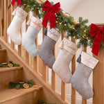Personalized Neutral Christmas Stocking – Embroidered Name