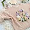 Hand embroidered kids letter sweater