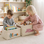 Personalized Diaper Caddy Organizer | Corduroy Baby Basket with 3D Yarn Name | Baby Shower Gift