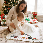 Hand Embroidered Christmas Name Blanket – Baby's First Christmas Keepsake