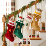 Personalized Velvet Ruffle Christmas Stocking – Embroidered Name