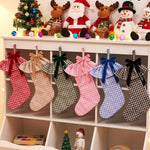 Personalized Gingham Bow Christmas Stocking