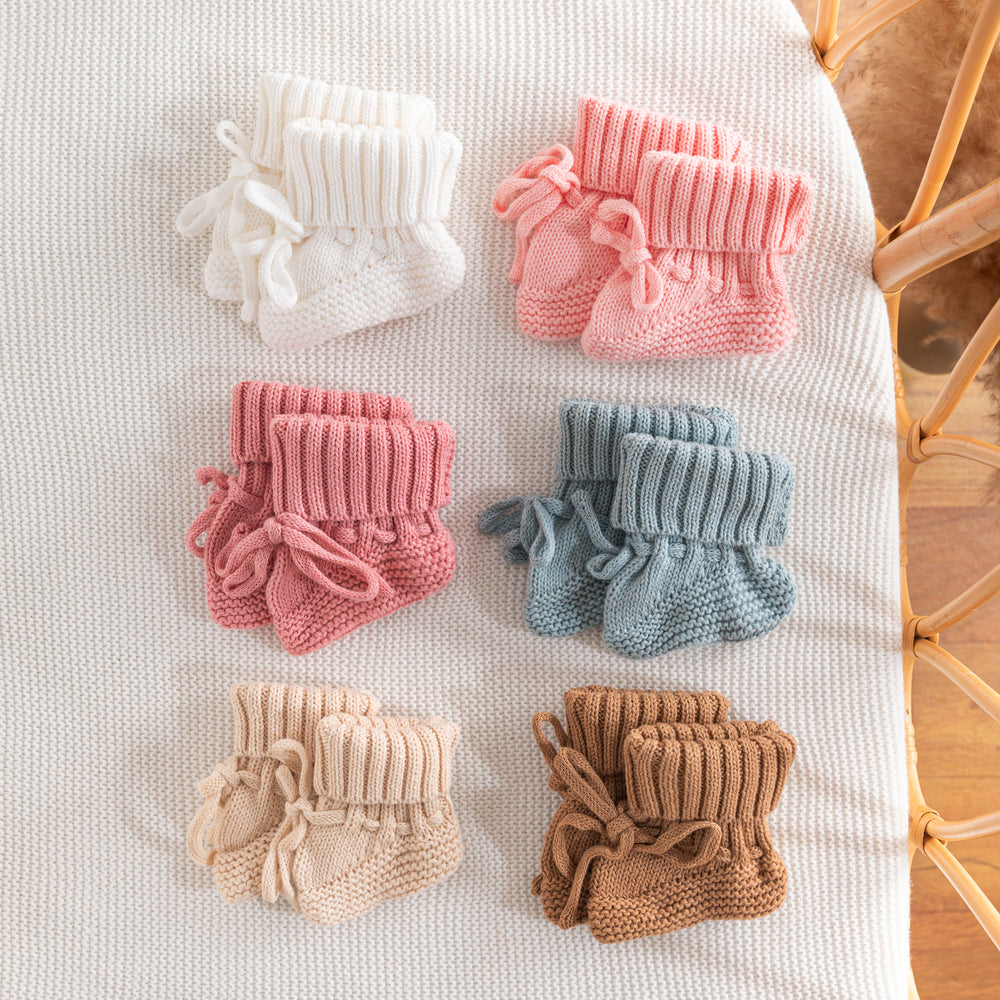 Chunky Knit Baby Booties – Handmade Knit Infant Shoes, Newborn Gift