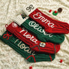 Custom Name Knitted Stockings, Large 18” Embroidered Customized Stocking