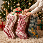 Personalized Bow Christmas Stocking – Embroidered Name