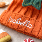 Personalized Pumpkin Baby Beanie | Embroidered Name Fall Knit Hat