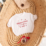 Personalized Baby First Christmas Sweater | Custom Name Embroidered Infant Knit Jumper, 2026 Baby’s First Christmas Outfit