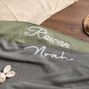 Classic Knit Baby Name Blanket – Soft Knit Custom Embroidered Newborn Blanket, Baby Shower Gift