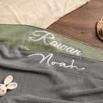Classic Knit Baby Name Blanket – Soft Knit Custom Embroidered Newborn Blanket, Baby Shower Gift