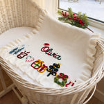 Hand Embroidered Christmas Name Blanket – Baby's First Christmas Keepsake