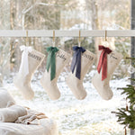 Personalized Bow Christmas Stocking – Embroidered Name