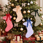 Personalized Gingham Bow Christmas Stocking