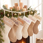 Personalized Neutral Cable Knit Christmas Stocking