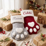 Personalized Paw Christmas Stocking – Embroidered Name